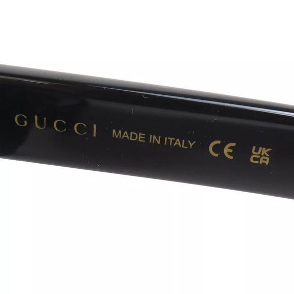 Auth GUCCI Interlocking G Sunglasses Black Plastic/Goldtone - e60002j - Picture 6 of 8